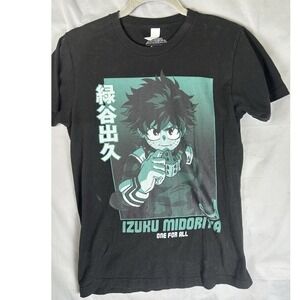 Academia Izuku Midoriya One‎ For All Black T Shirt Anime Manga Crunchyroll S